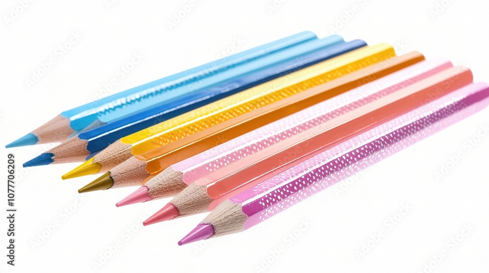 Set of Colorful Pencils Isolated on a White Background Perfect for Art Projects, School Supplies, and Creative Activities for All Ages Set of Colorful Pencils Isolated on a White Background Perfect for Art Projects, School Supplies, and Creative Activities for All Ages