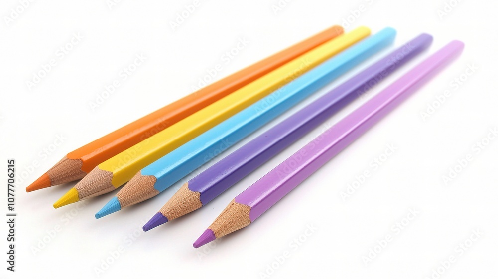 Vibrant Set of Isolated Colorful Pencils on a White Background, Perfect for Creative Projects and Artistic Expressions Vibrant Set of Isolated Colorful Pencils on a White Background, Perfect for Creative Projects and Artistic Expressions