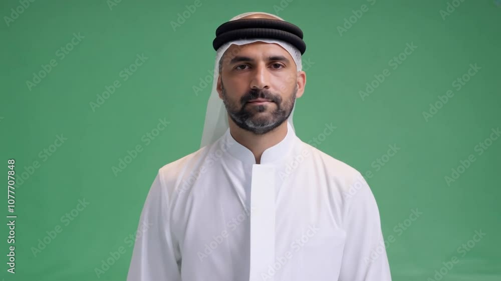 Portrait of a Man in Traditional Arabic Attire Portrait of a Man in Traditional Arabic Attire