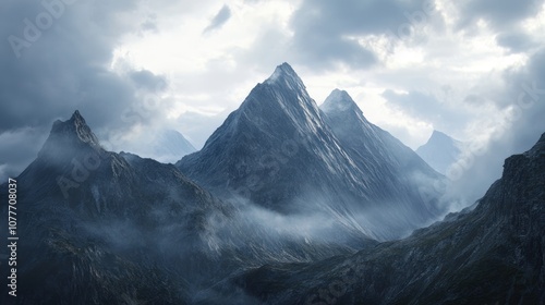 Wallpaper Mural Misty Mountain Range Torontodigital.ca