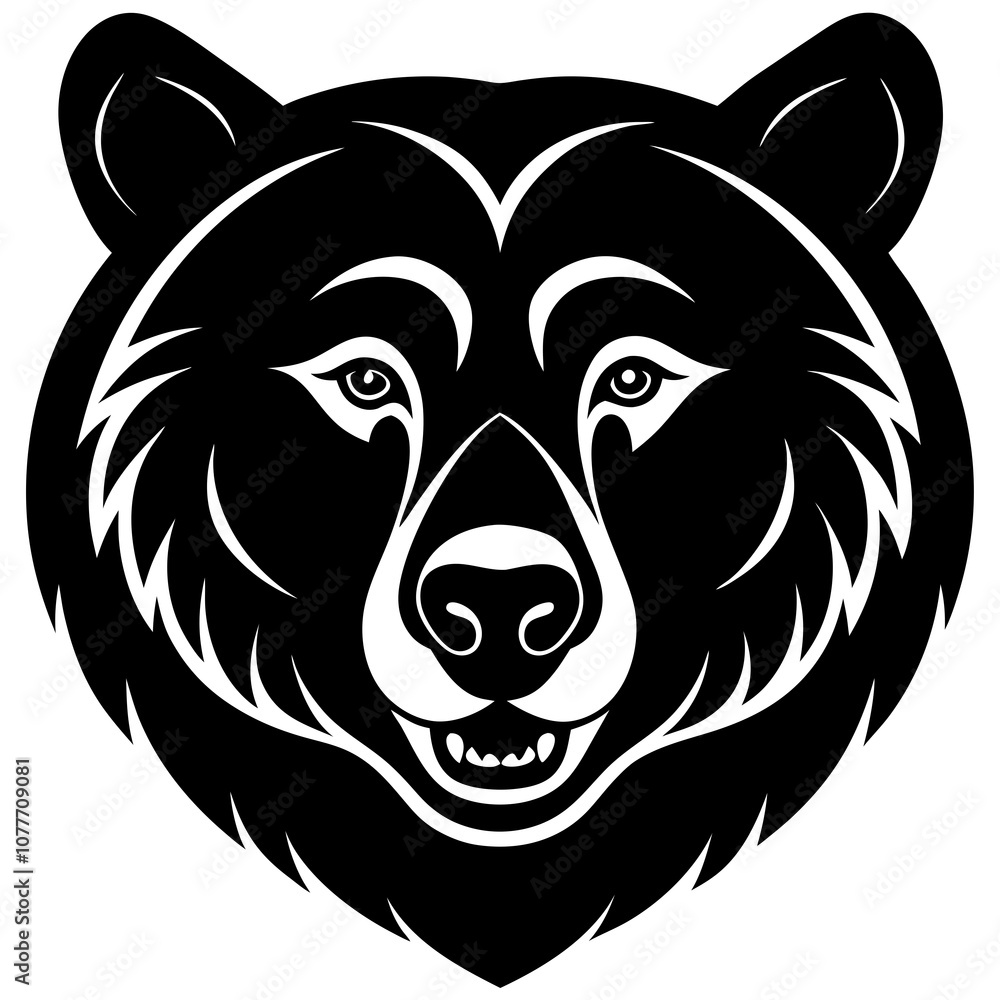 Bear head vector silhouette art illustration Bear head vector silhouette art illustration