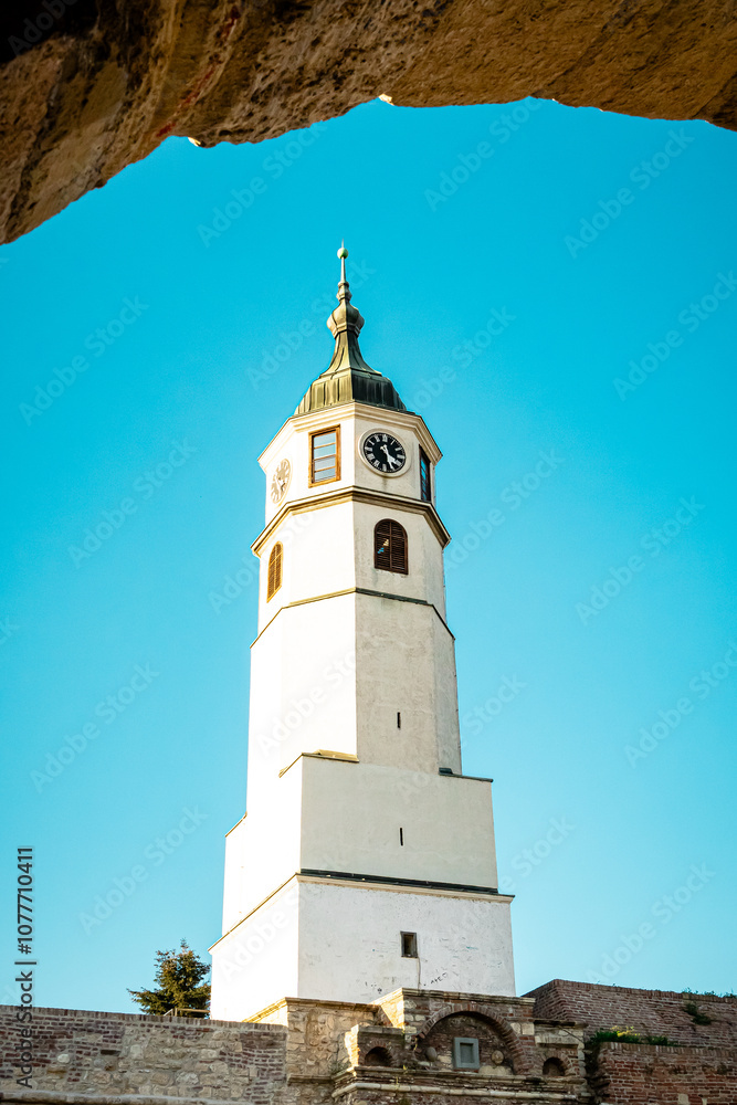 Belgrade Fortress (Kalemegdan) is a symbol of the city, with a picturesque view of the confluence of the Sava and Danube rivers. High quality photo
