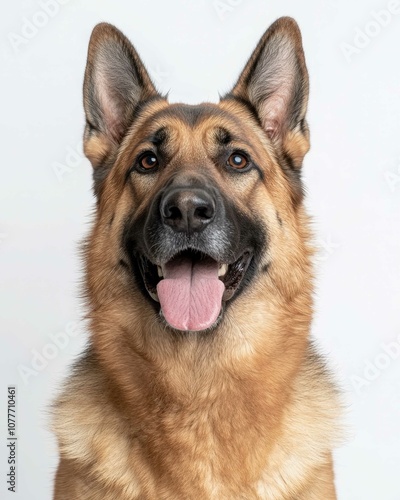 Loyal German Shepherd Portrait with Intelligent Eyes and Strong Build, Ideal for Dog Lovers and Working Dog Enthusiasts