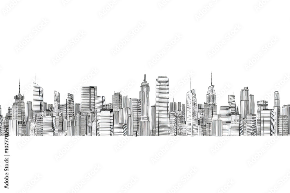 custom made wallpaper toronto digitalAbstract City Skyline Drawing Isolated on Clear Transparent Background