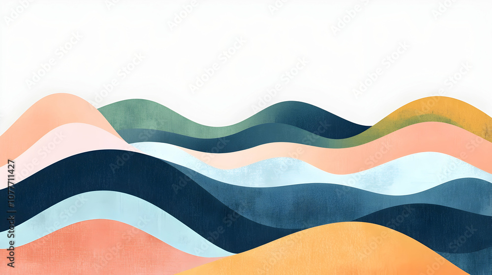 Abstract wavy background in muted tones. Abstract wavy background in muted tones.