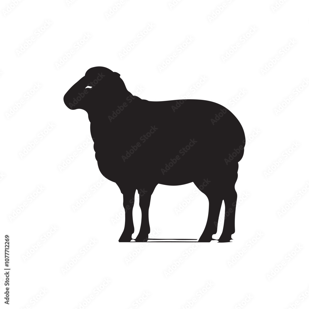 Silhouette of sheep, sheep icon, Sheep silhouette isolated on white background. Silhouettes of farm animals, domestic small cattle Silhouette of sheep, sheep icon, Sheep silhouette isolated on white background. Silhouettes of farm animals, domestic small cattle