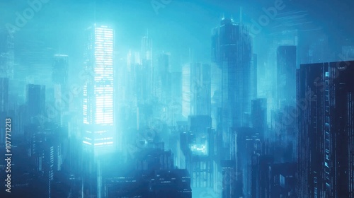 Futuristic Skyline Gradient Illustrating Smart City Development and Business Progress