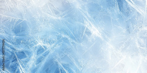 Close-up surface covered ice crystals are light natural blue