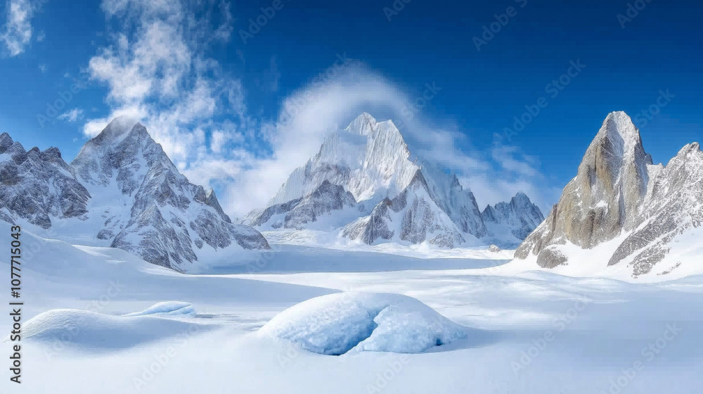 a majestic glacier carving through a mountain range a majestic glacier carving through a mountain range