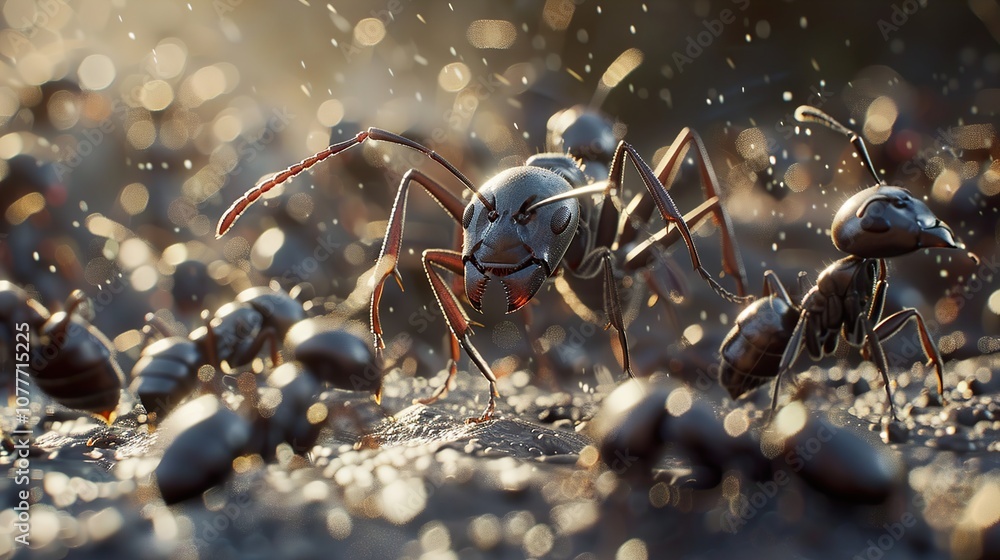 A Close-Up Look at a Colony of Black Ants: Macro Photography Reveals the Intricate Details of Insect Life A Close-Up Look at a Colony of Black Ants: Macro Photography Reveals the Intricate Details of Insect Life