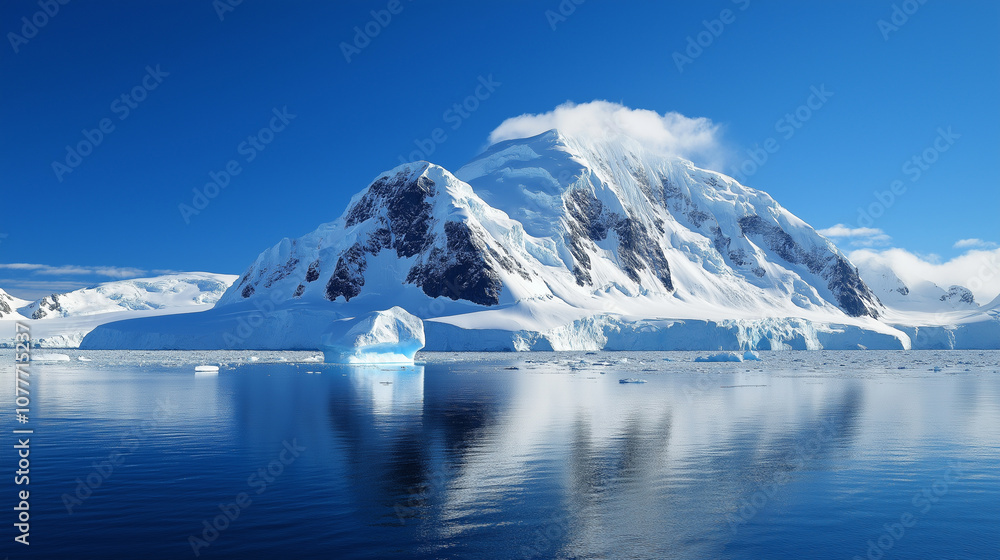 a rugged mountain peak with snow and ice covering its slopes a rugged mountain peak with snow and ice covering its slopes