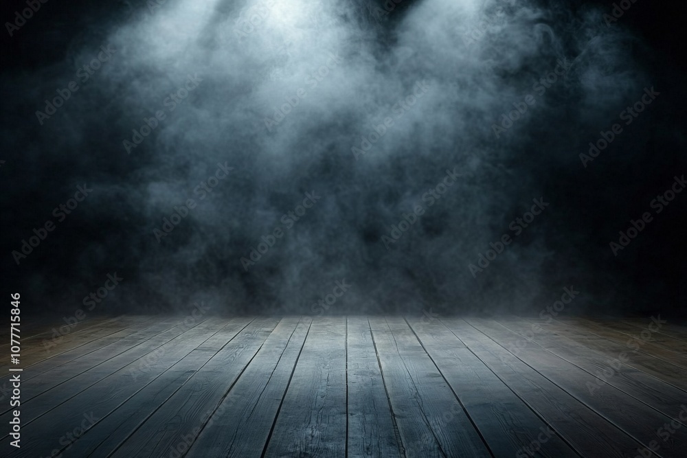 Empty wooden floor dark room dramatic eerie atmosphere A Empty wooden floor dark room dramatic eerie atmosphere A