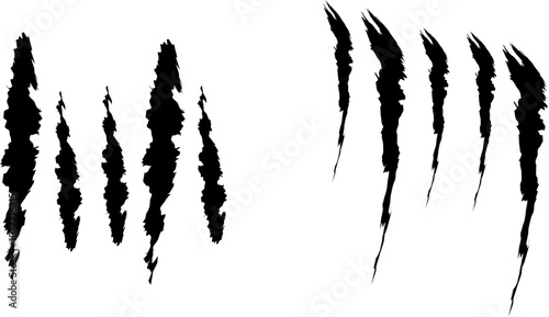 Claws scratches. Monster claw animal slash marks on white background vector illustration.