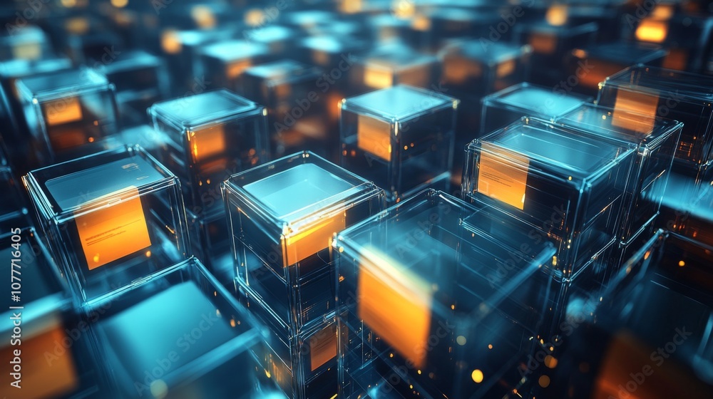 Large number square-shaped boxes arranged grid-like pattern are Abstract network grid Large number square-shaped boxes arranged grid-like pattern are Abstract network grid