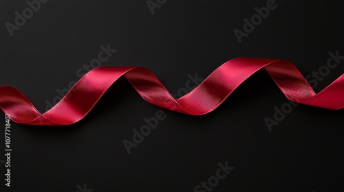 red ribbon on black background