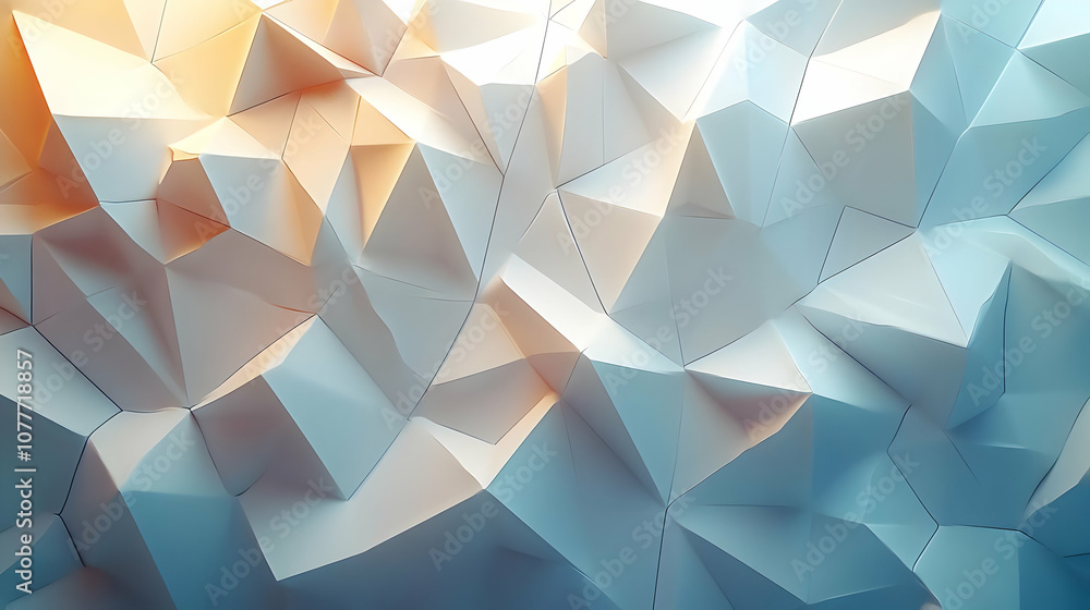 Fototapeta premium Abstract Geometric 3D Background with Blue and Orange Tones