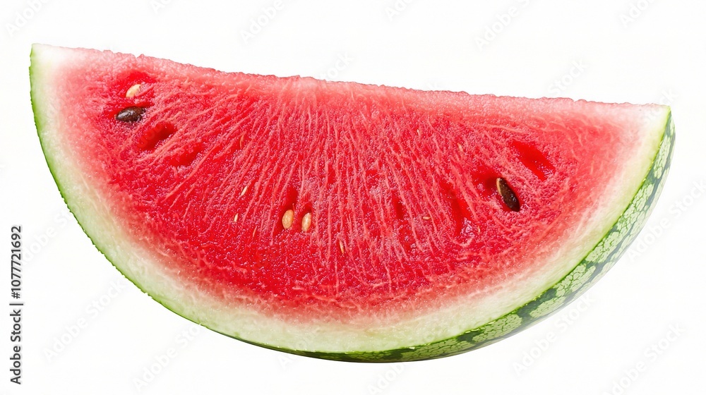 Fresh Watermelon Slice Isolated on White Background Perfect for Summer Themes, Healthy Eating Concepts, and Refreshing Recipes Fresh Watermelon Slice Isolated on White Background Perfect for Summer Themes, Healthy Eating Concepts, and Refreshing Recipes