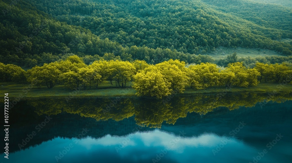 Naklejka premium lake in the mountains