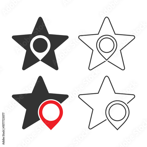 Star map pointer icon. Illustration vector 