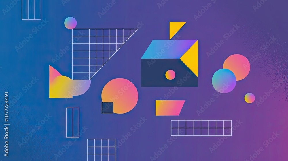 Obraz premium abstract geometric background with a blue and purple