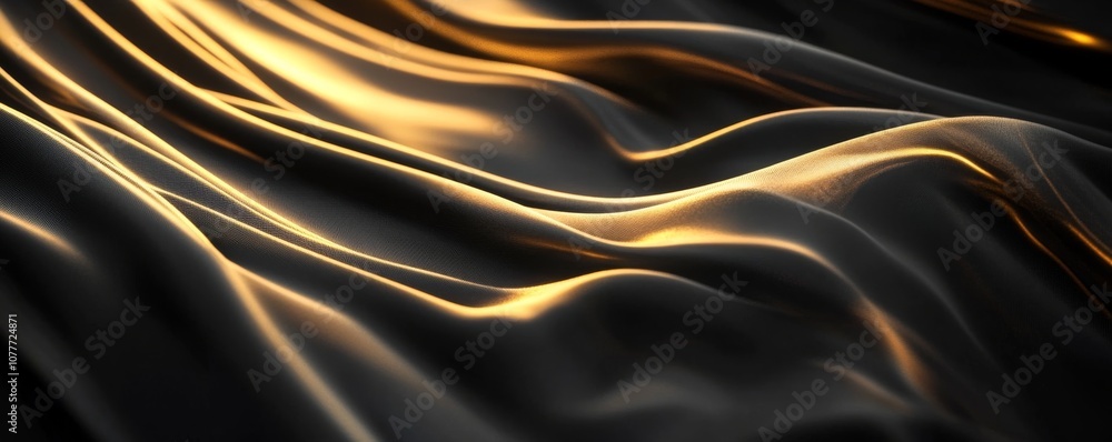 Golden light on silky smooth fabric, abstract Golden light on silky smooth fabric, abstract