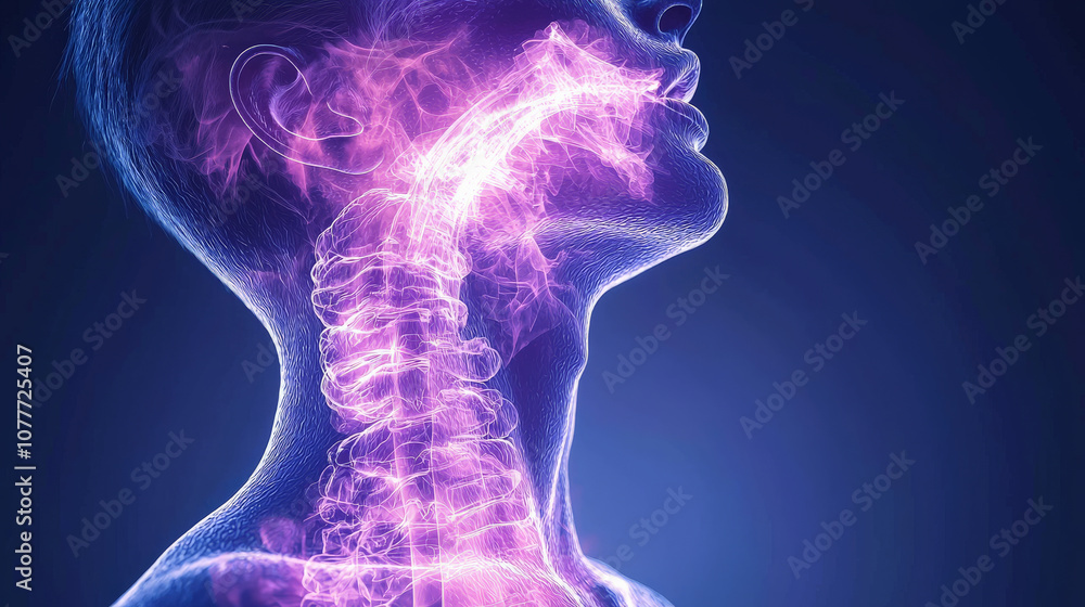 Dynamic illustration of healing journey of spine, showcasing cervical vertebrae and energy flow, symbolizing wellness and recovery Dynamic illustration of healing journey of spine, showcasing cervical vertebrae and energy flow, symbolizing wellness and recovery