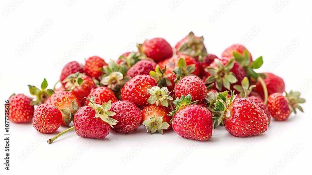 Fresh and Juicy Strawberries Isolated on a White Background for Culinary, Health, and Lifestyle Related Projects Fresh and Juicy Strawberries Isolated on a White Background for Culinary, Health, and Lifestyle Related Projects