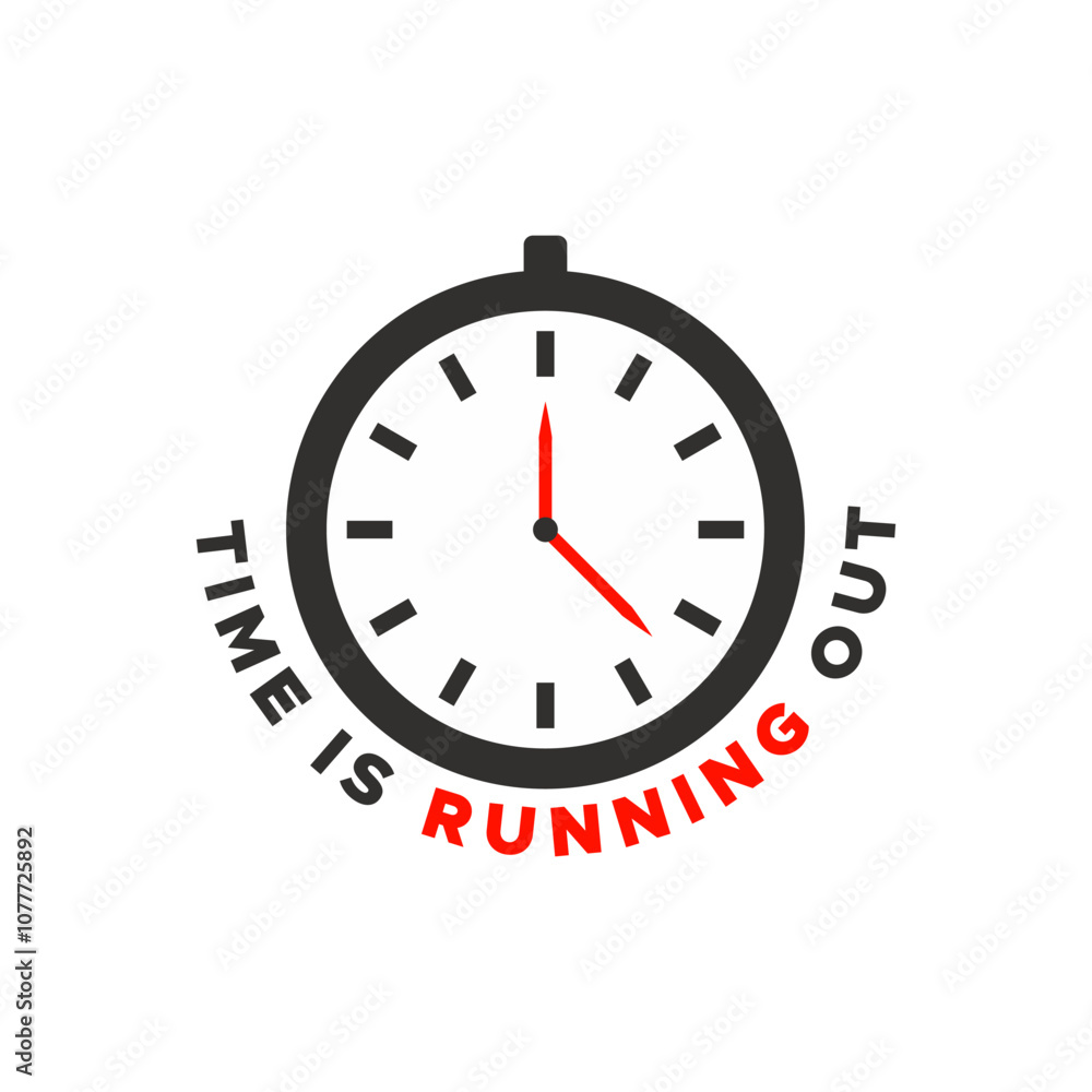 Time is running out clock don't waste time concept vector 