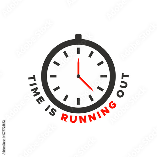 Time is running out clock don't waste time concept vector 