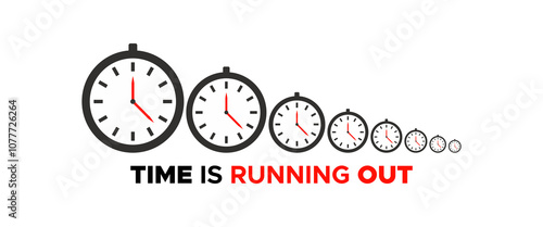 Time is running out clock evolution vector isolated 