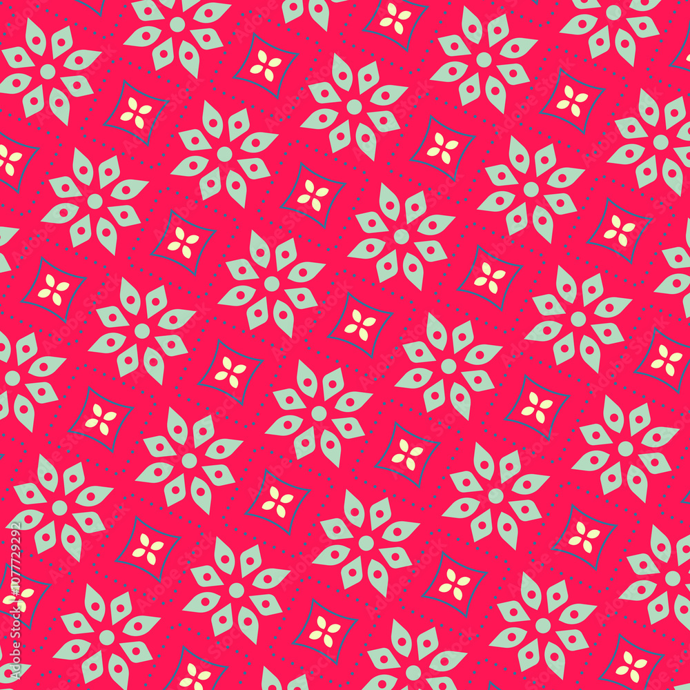 Flower geometric pattern Seamless background Ornament for fabric Flower geometric pattern Seamless background Ornament for fabric