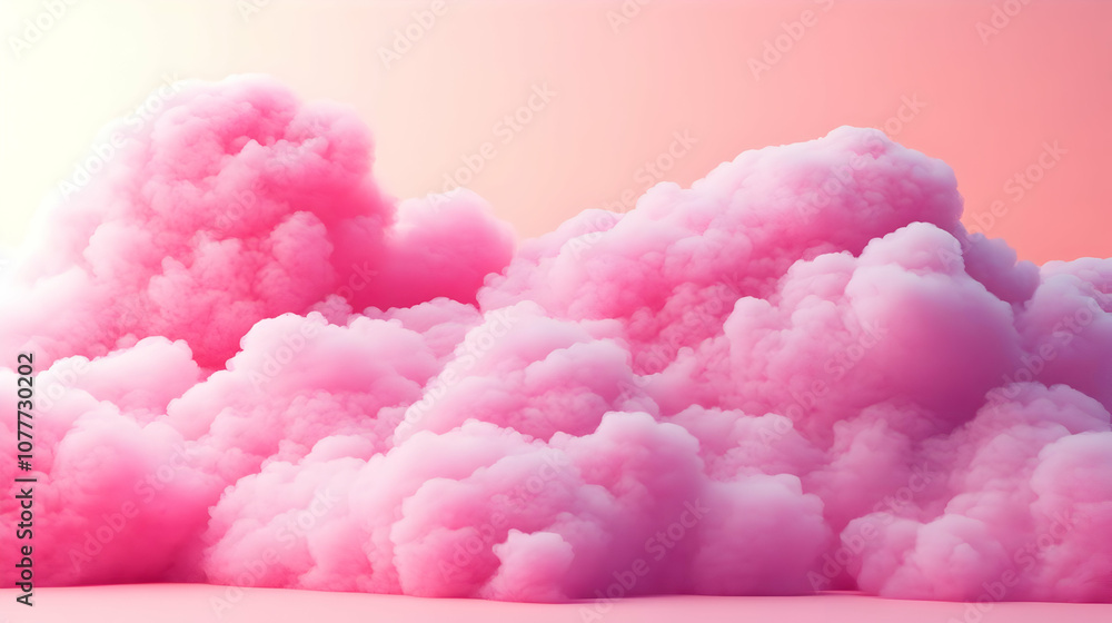 Pink Clouds Abstract Background 3D Illustration Pink Clouds Abstract Background 3D Illustration