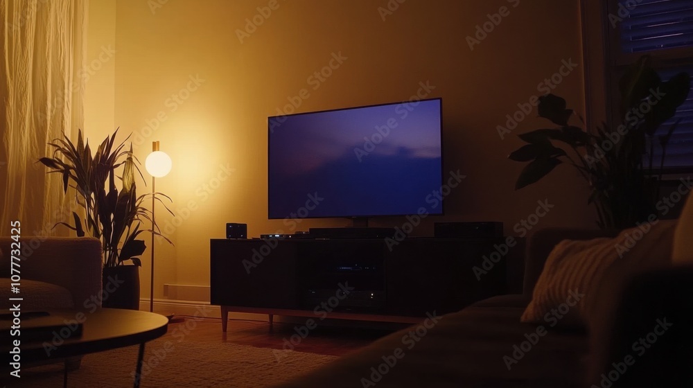 Modern Gaming Room Setup with Soft Ambient Lighting Modern Gaming Room Setup with Soft Ambient Lighting