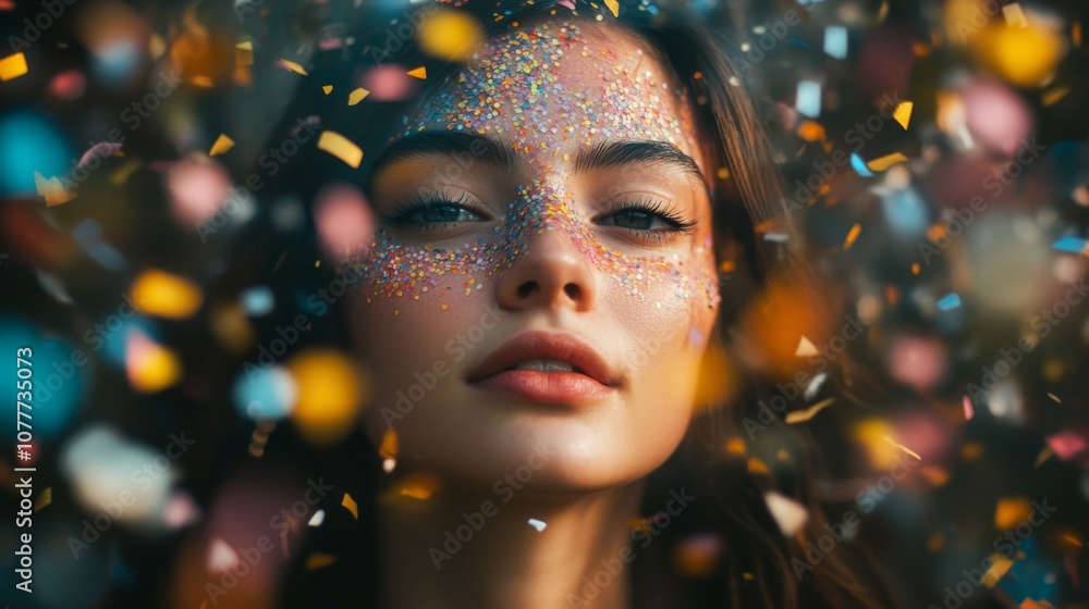 © Pedro - A beautiful young woman enveloped in optical confetti