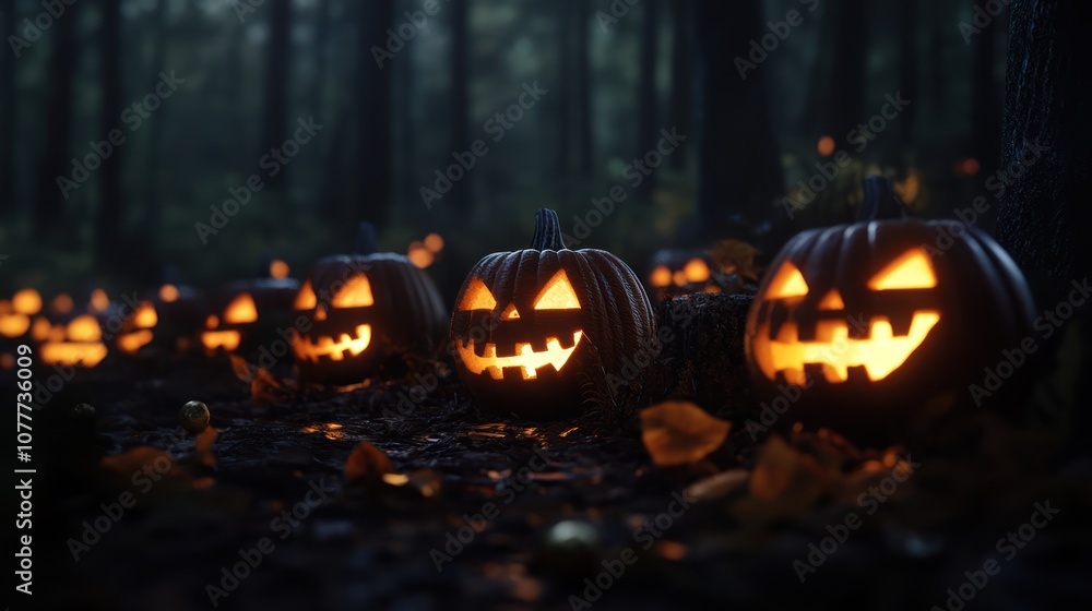 Jack-o'-Lanterns in the Forest Jack-o'-Lanterns in the Forest