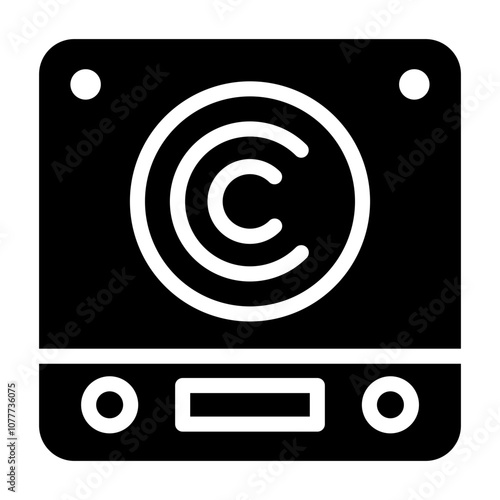 induction stove Solid icon