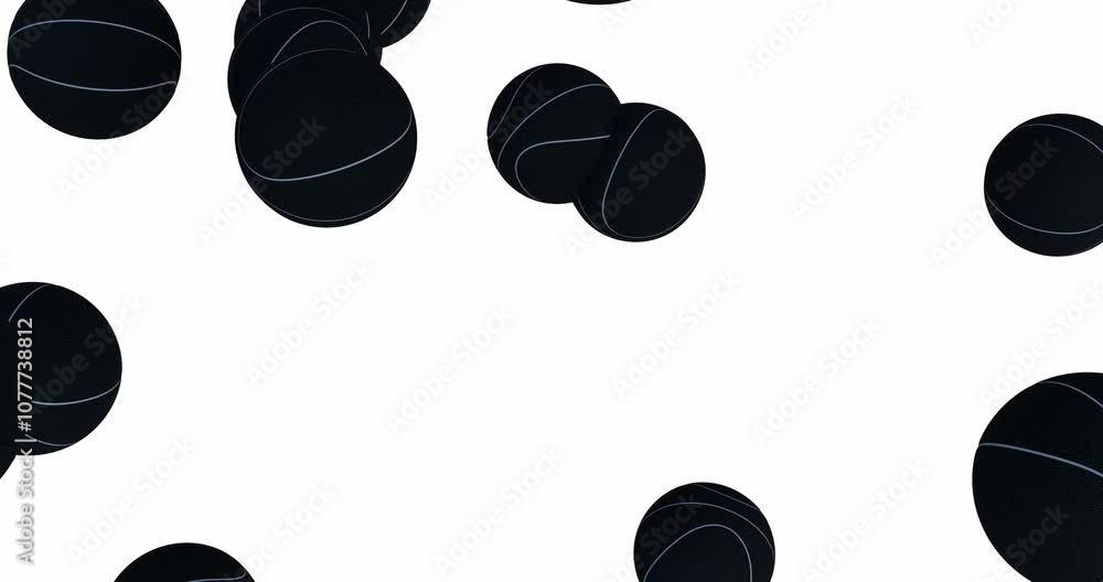 Flying through multiple basketballs animation; black basket ball motion background Flying through multiple basketballs animation; black basket ball motion background