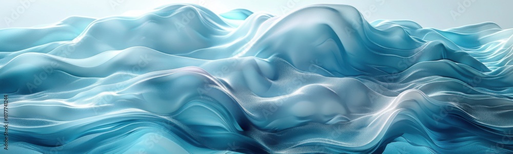 Fototapeta premium Very large blue wave that is in the water, banner, copy space
