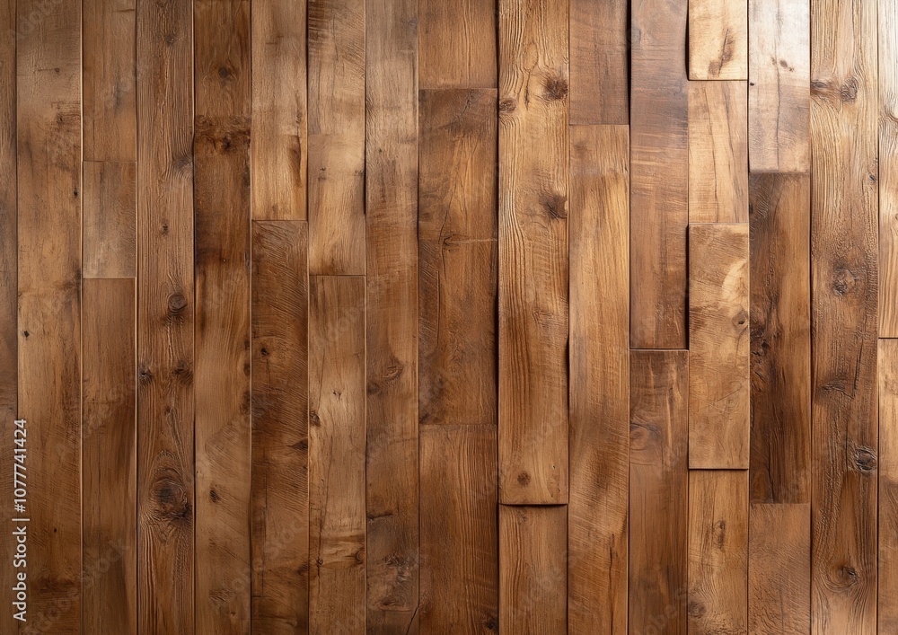 Naklejka premium Close-Up of Beautiful Wooden Panels Showcasing Natural Texture and Grain Patterns for Interior Design and Home Decor Inspiration