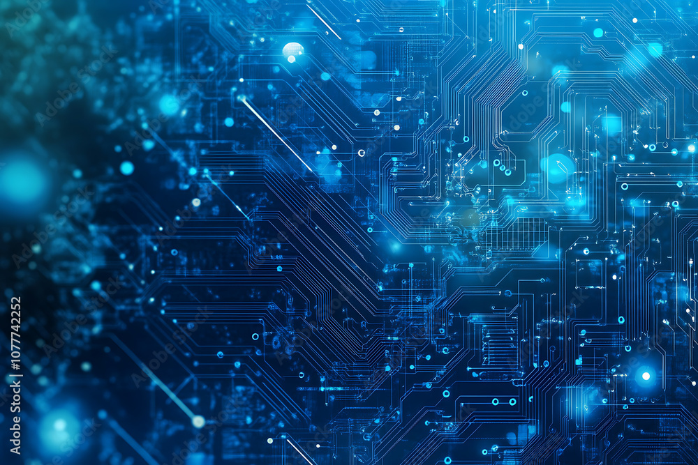 Futuristic vector illustration of a blue circuit board with intricate digital tech elements, perfect for advanced technology backgrounds.
Futuristic vector illustration of a blue circuit board with intricate digital tech elements, perfect for advanced technology backgrounds.