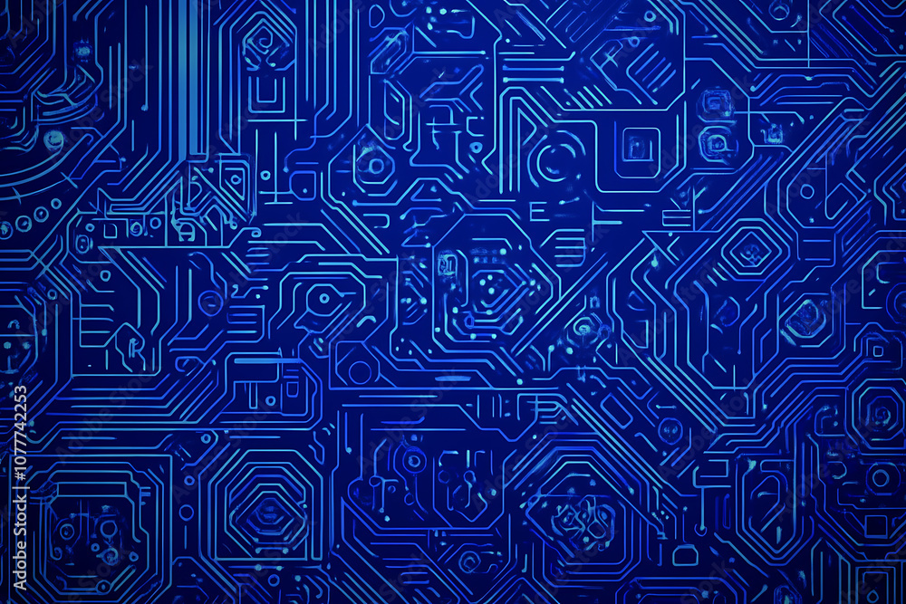 Futuristic vector illustration of a blue circuit board with intricate digital tech elements, perfect for advanced technology backgrounds.
Futuristic vector illustration of a blue circuit board with intricate digital tech elements, perfect for advanced technology backgrounds.