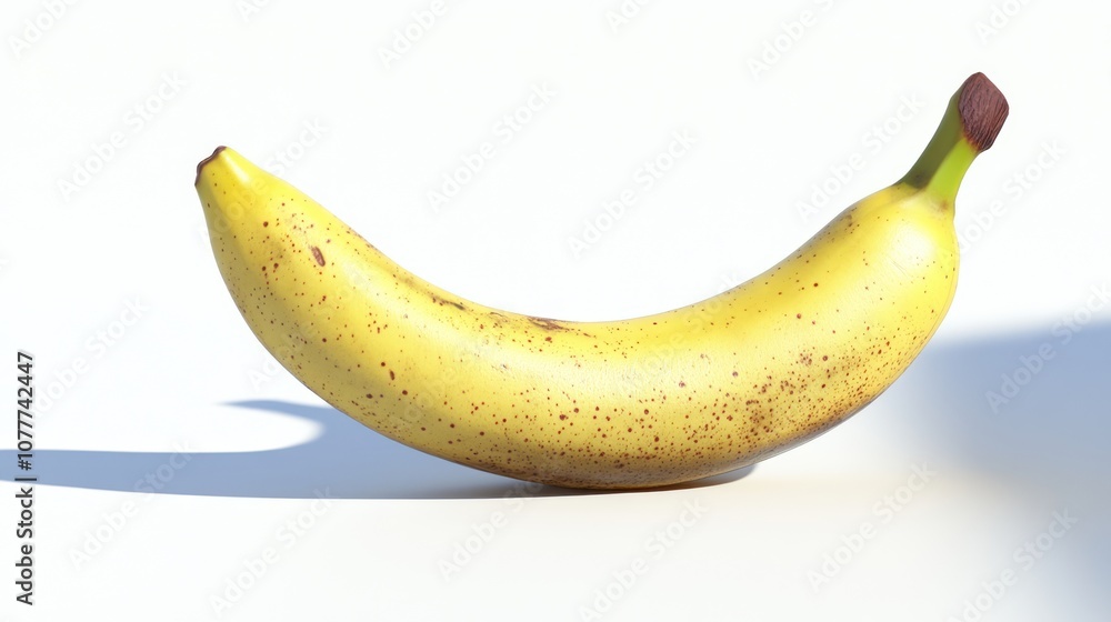 Single Banana on White Background Single Banana on White Background