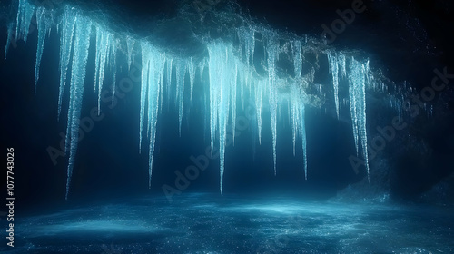 Wallpaper Mural Frozen Cave with Icicles Illustration Torontodigital.ca