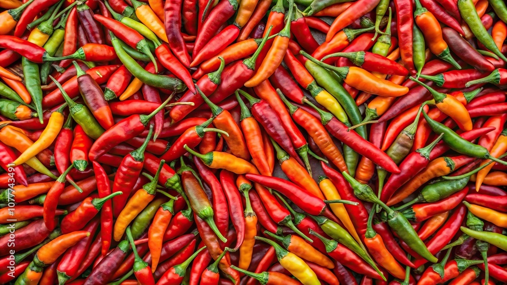 Chili peppers on ground from above angle Chili peppers on ground from above angle