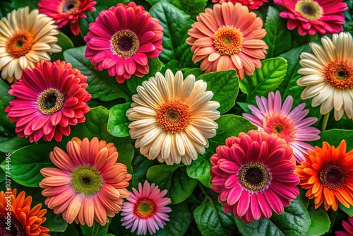 Drone Shot Gerber Daisy Flower Field