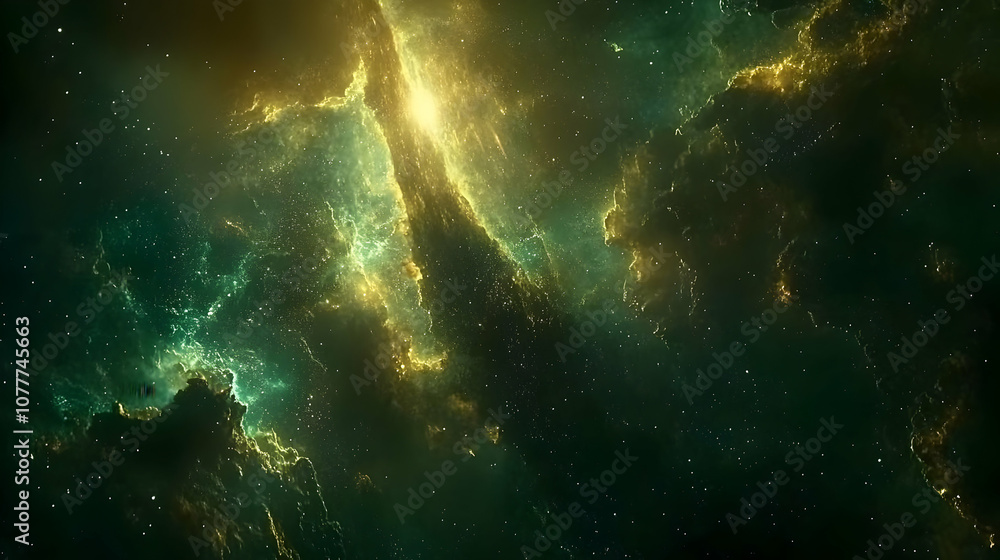 Green and Yellow Nebula Abstract Background Green and Yellow Nebula Abstract Background
