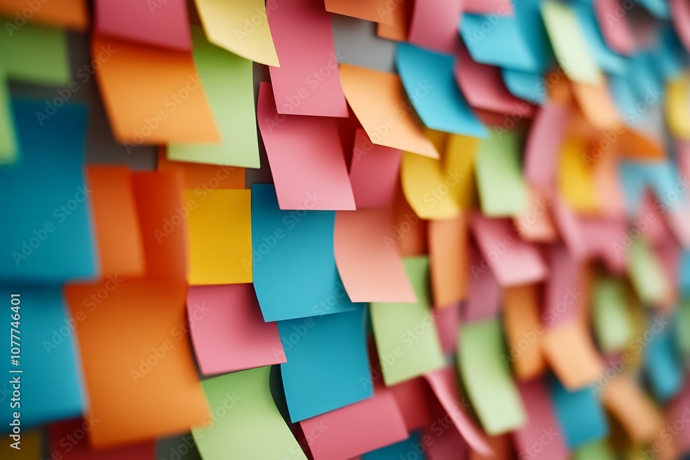 Vivid Collection of Sticky Notes Fostering Creativity and Idea Sharing in Office Setting : Generative AI Vivid Collection of Sticky Notes Fostering Creativity and Idea Sharing in Office Setting : Generative AI