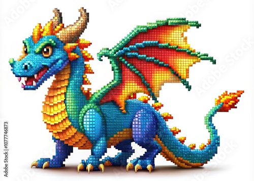 Pixel Art Dragon 8-Bit Game Character - Rule of Thirds