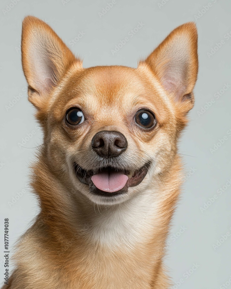Chihuahua Close-Up Portrait with Alert Expression and Large Ears, Ideal for Pet Lovers and Small Dog Enthusiasts
Chihuahua Close-Up Portrait with Alert Expression and Large Ears, Ideal for Pet Lovers and Small Dog Enthusiasts