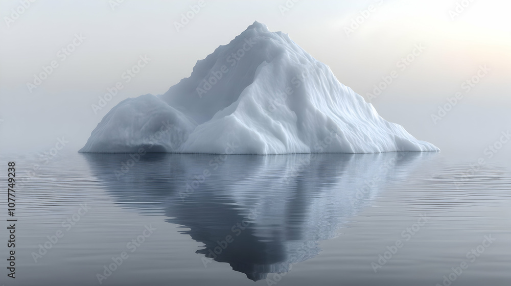 3D Render of an Iceberg Floating in Calm Water 3D Render of an Iceberg Floating in Calm Water